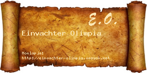 Einvachter Olimpia névjegykártya